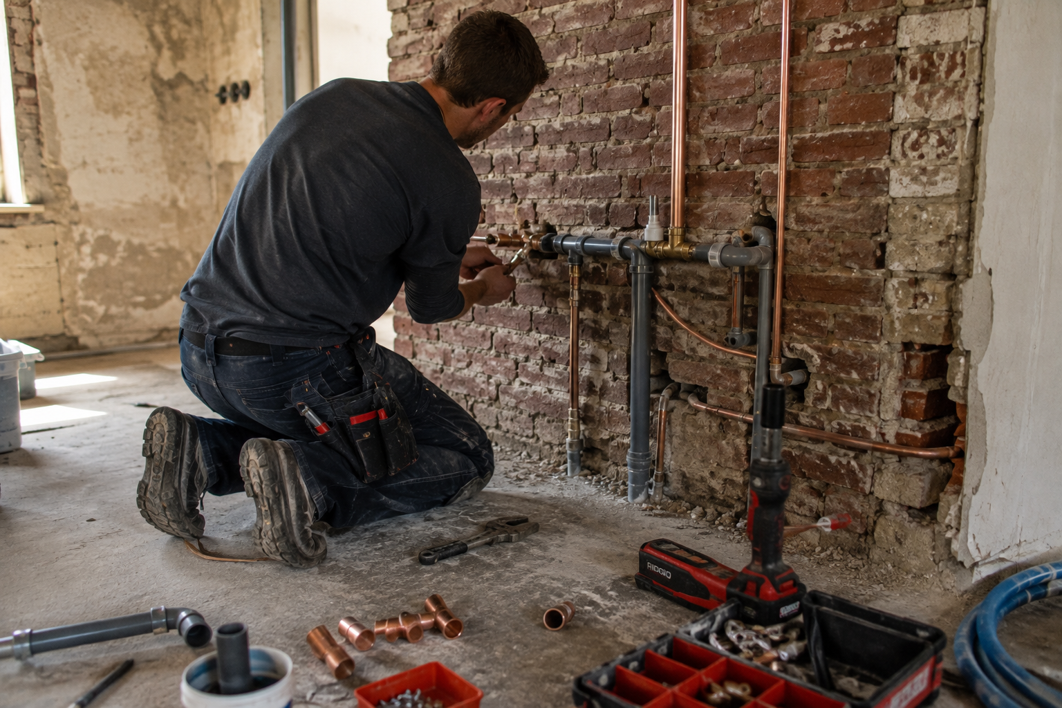 Bouwservice aan het werk